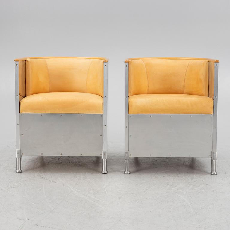 Mats Theselius, fåtöljer, ett par, "Aluminiumfåtölj", Källemo, Värnamo, efter 1990.