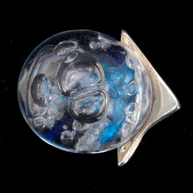RING, akryl och silver 925, "Kivettynyt Järvi" (Förstenad sjö), Björn Weckström, Lapponia 1974.