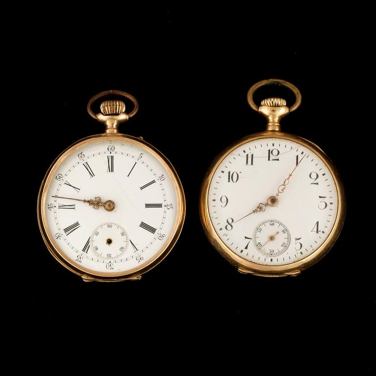 MORMORSUR, 2 st, 14K resp 18K guld. Totalvikt ca 60,2 g.