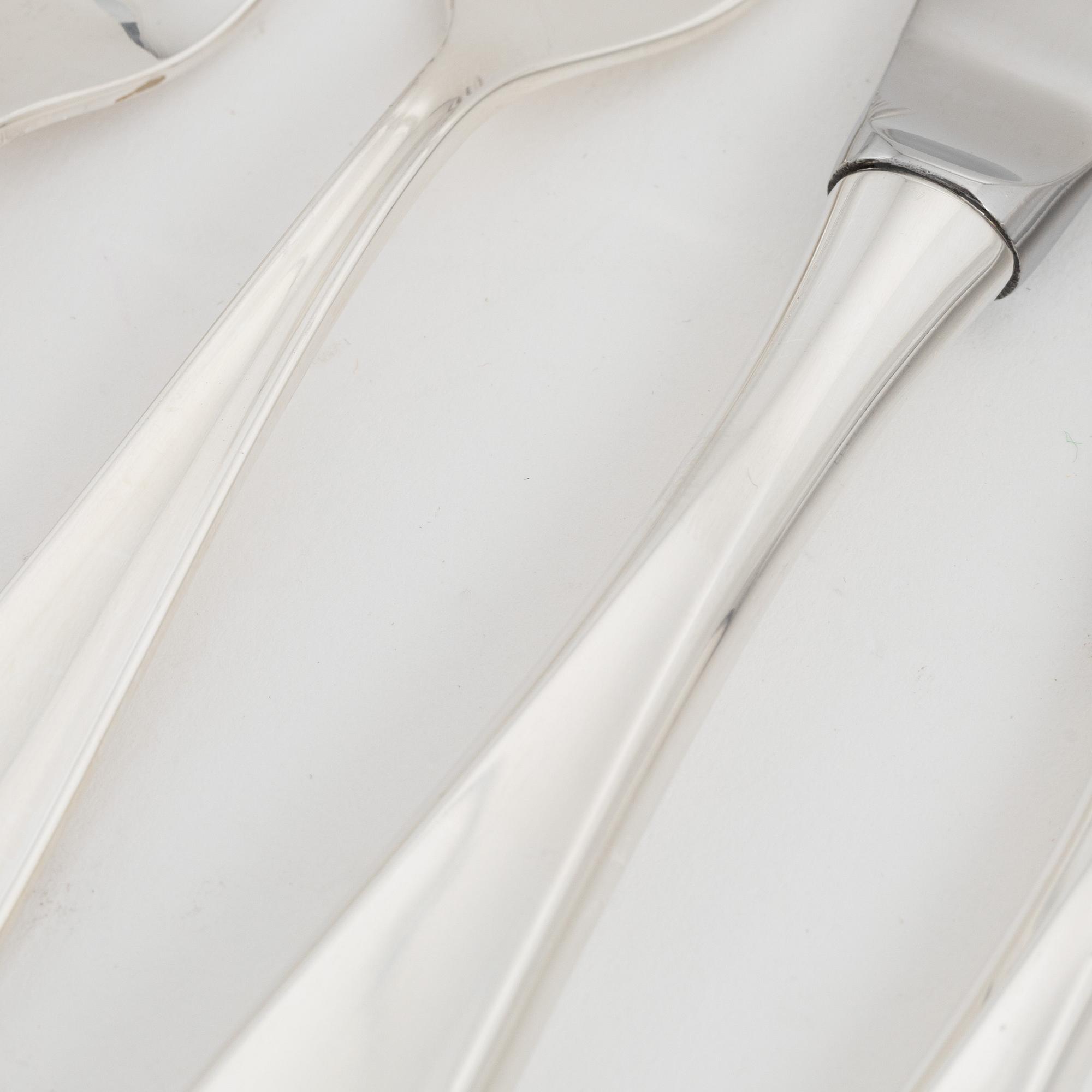 A 84 piece silver cutlery set, Thorvald Marthinsen Sølvvarefabrik, Norway, 20th century.