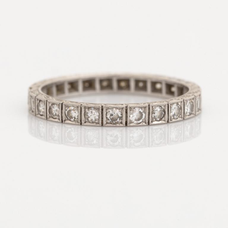 Platinum and eight cut diamond eternity ring.