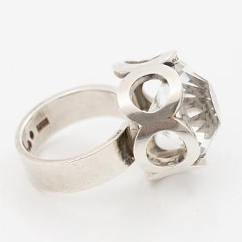 Karl-Ingemar Johansson, Ring, silver with rock crystal.