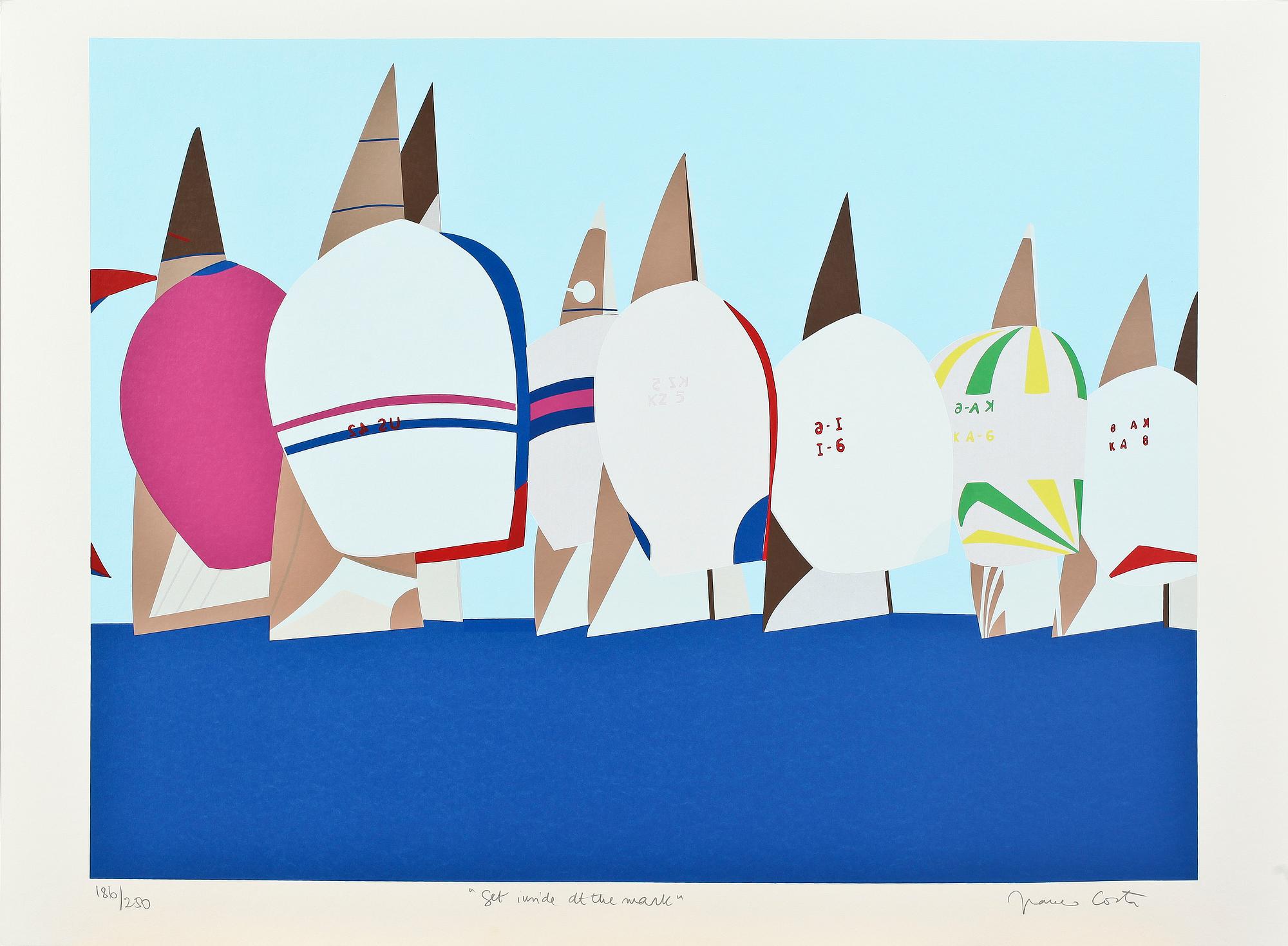 FRANCO COSTA, "Americas Cup 1987", litografier, 4 st.