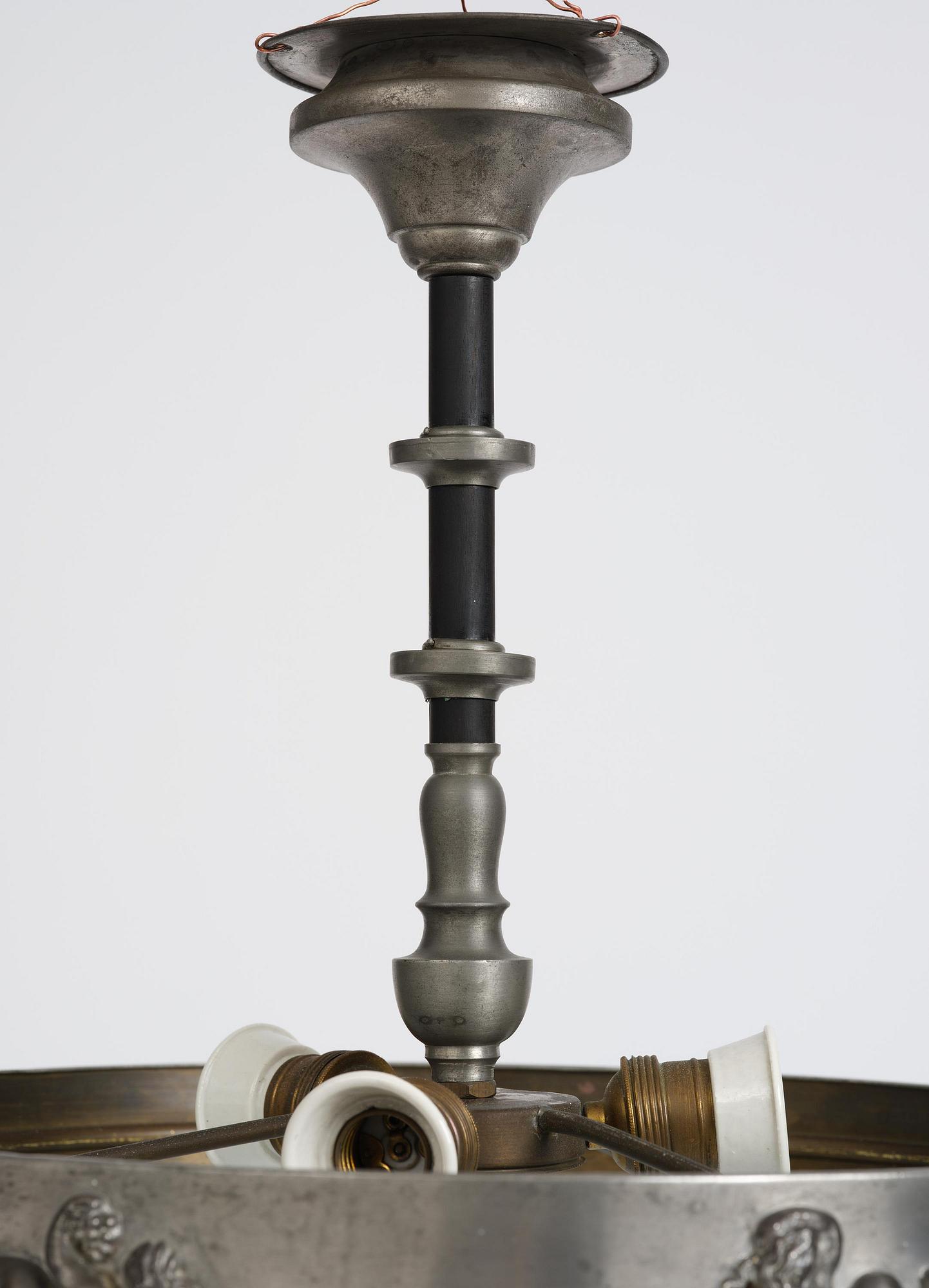 Anna Petrus, a ceiling lamp model G 454 (Båstadkronan), Firma Svenskt Tenn, Stockholm, 1927-28.
