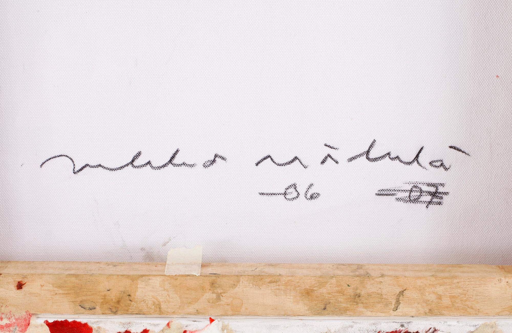 JUKKA MÄKELÄ, blandteknik och collage på duk, signerad och daterad -06 a tergo.