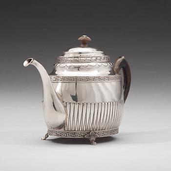 A Swedish 19th century silver tea-pot, mark of Bengt Tellander, Jönköping 1823.