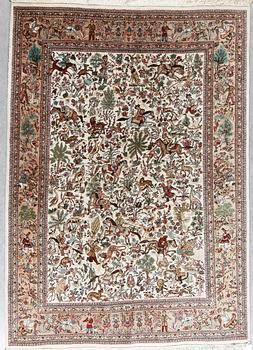 MATTA, Pakistan/Indien figural, ca 237x168 cm.