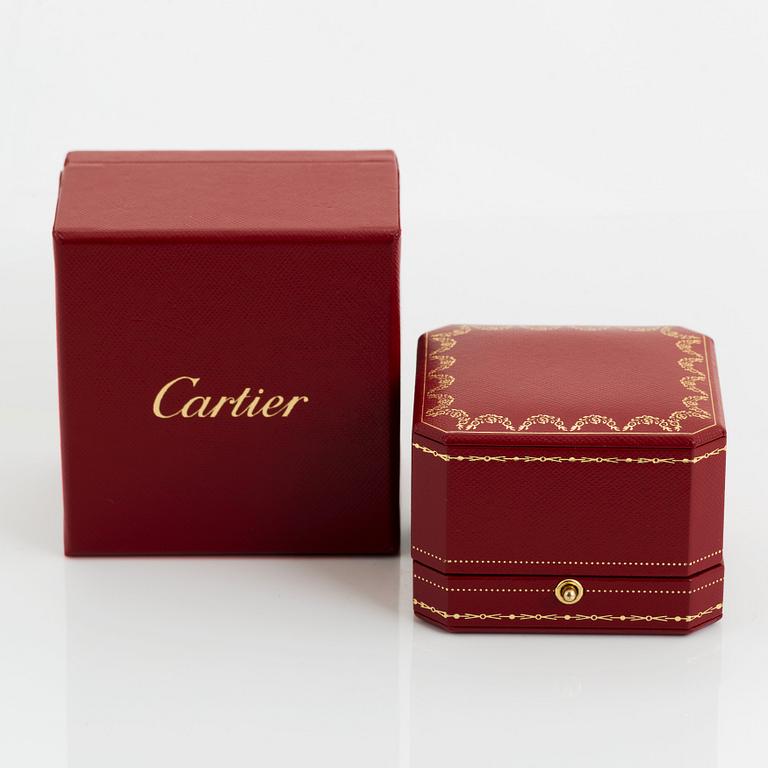 Cartier ring 18K guld och emalj med runda briljantslipade diamanter, safirer och smaragder.