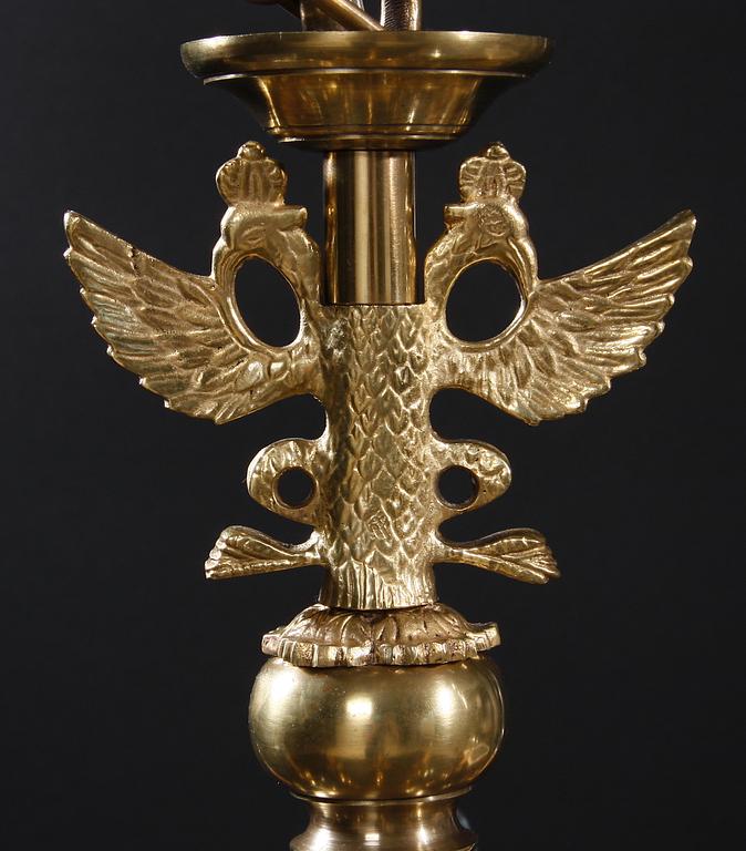 LJUSKRONA, mässing. Barockstil. H 64.