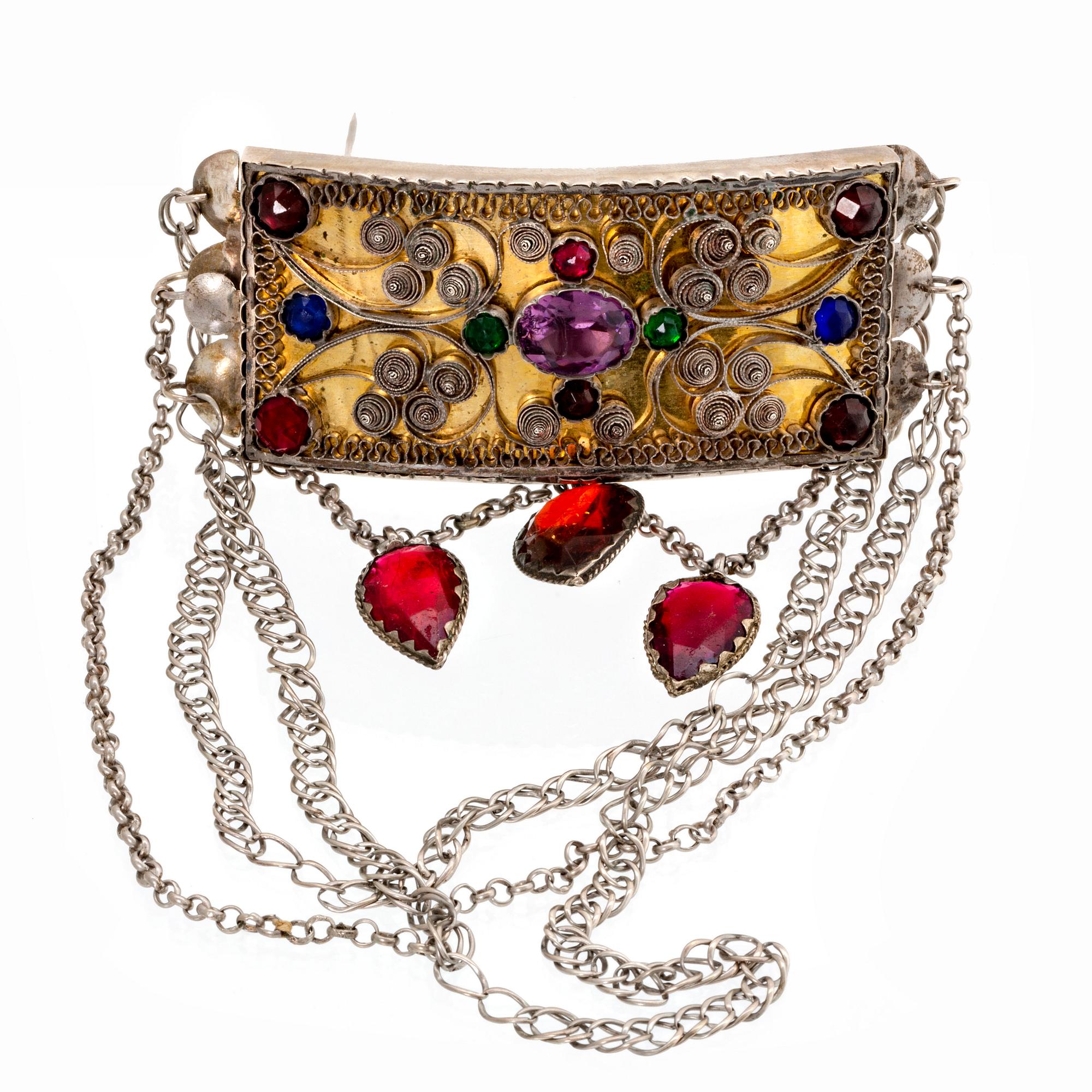 A silver and plated gold folklore jewellery by Axel Gabriel Estberg hallmarked 1842.