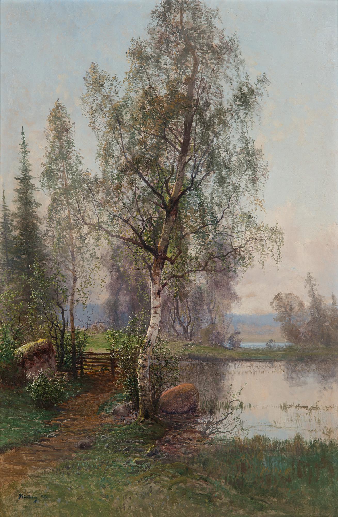 Johan (John) Kindborg, Landskap med Björk.