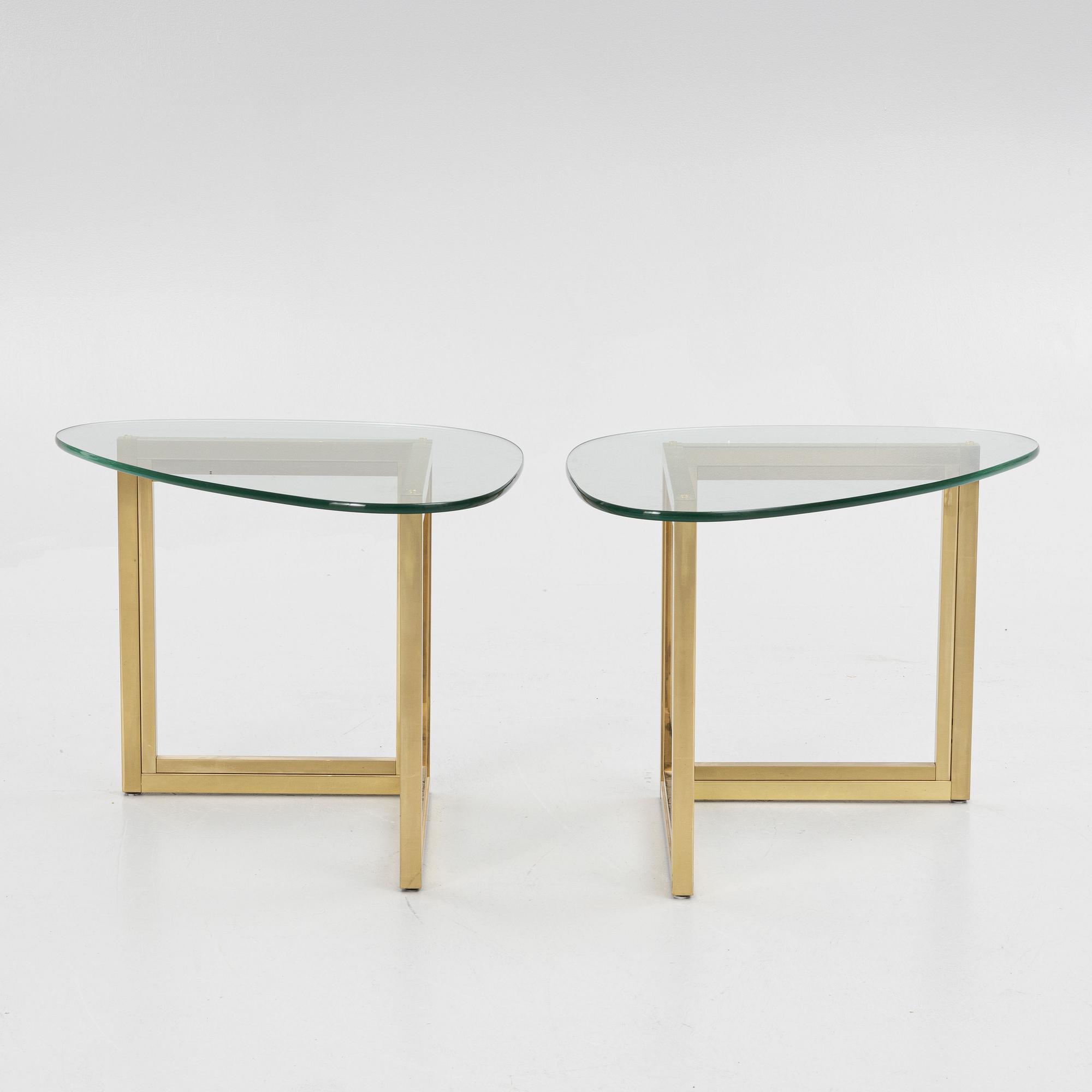 A pair of custom-made sidetables, circa 1990.