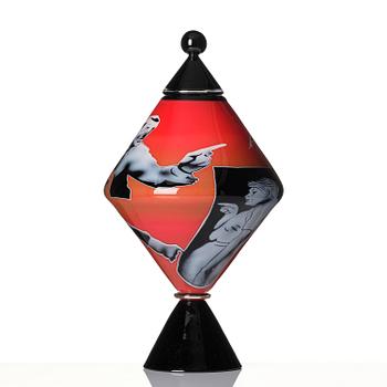 Peter Hermansson, "The Search", a unique lidded glass goblet in graal technique, AKTAS Artglass, Sweden 2010.