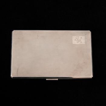 CIGARETTETUI, silver, Birmingham, England, 1947-48. Vikt ca 218 g.