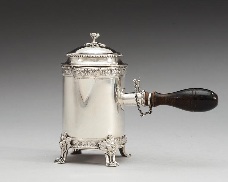 A Swedish 18th century parcel-gilt milk-jar, makers mark of Wilhelm Smedberg, Karlstad 1784.