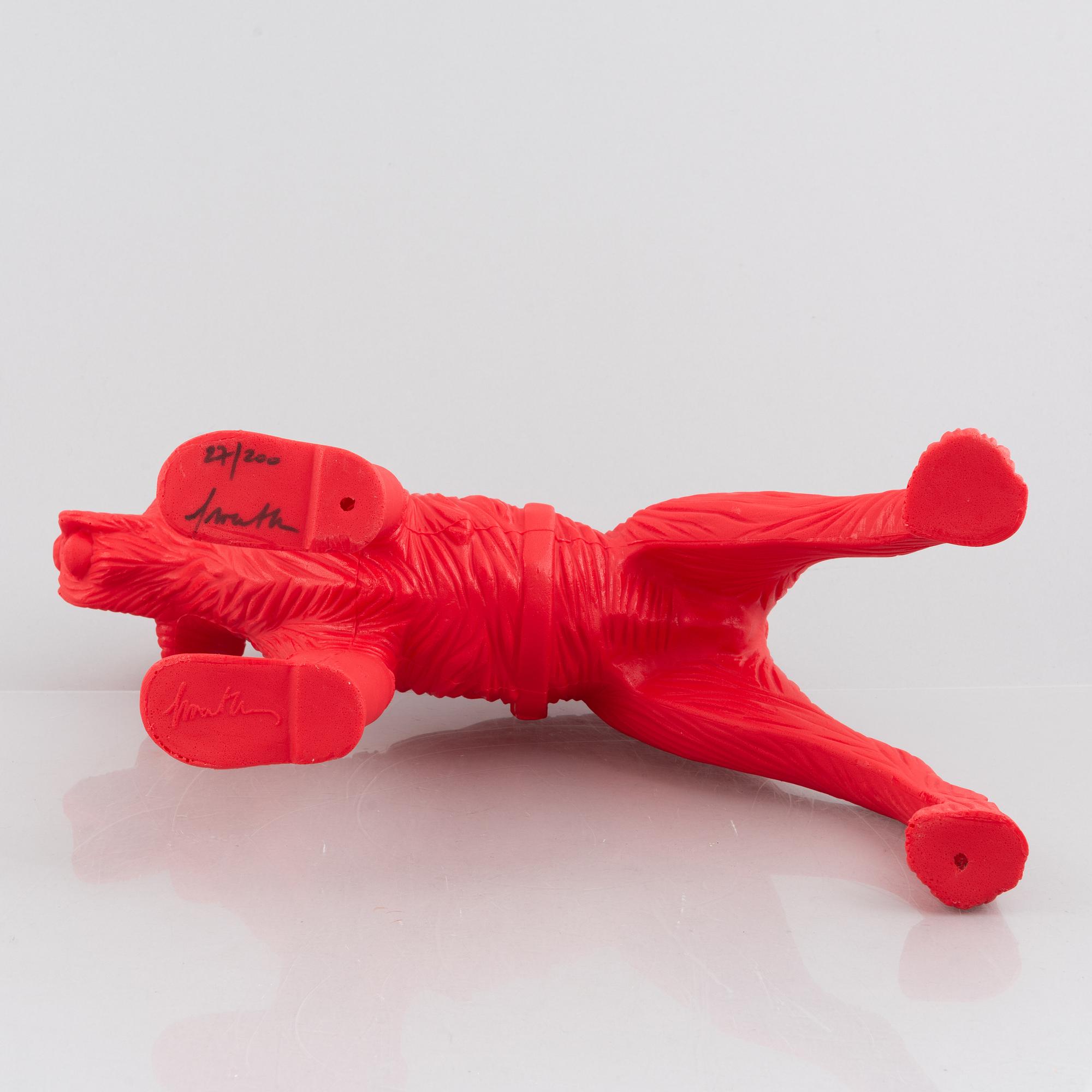 William Sweetlove, "Cloned Schnauzer with water bottle". (Red).