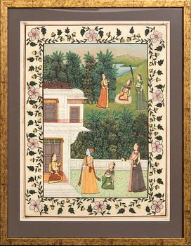 Unknown artist India first half of the 20th century gouaches 2 pcs.