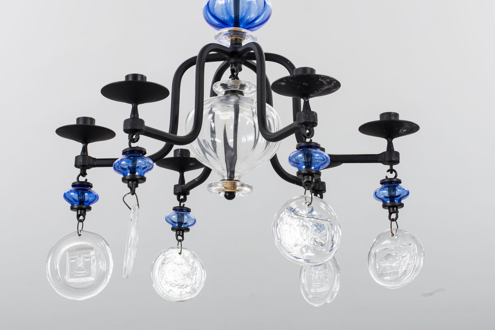 ERIK HÖGLUND, ljuskrona Boda Smide 1900-talets andra hälft.