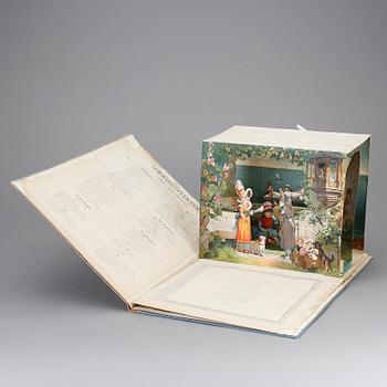 BOK, "Allranyaste teater-bilderbok med rörliga figurer", Isabella Braun, Stockholm 1884. Tryckt hos Schreiber Esslingen.