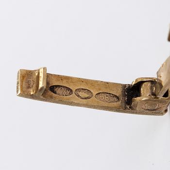 Ciny, wristwatch, 17 mm, 18K gold, 14K gold bracelet, manual.
