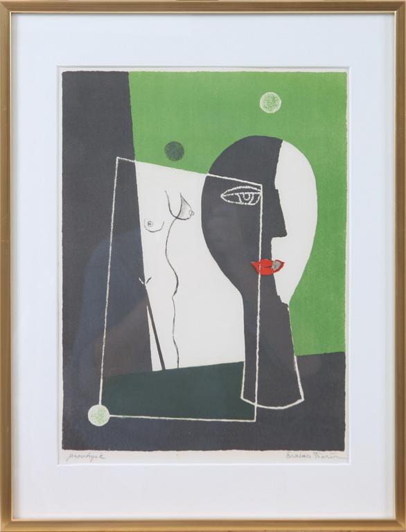 ESAIAS THORÉN, färglitografi, provtryck, sign.