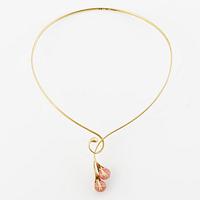 Necklace 14K gold with fourteen loose interchangeable beads.