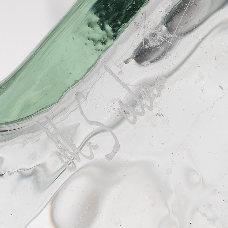 MARKKU SALO, A GLASS SCULPTURE. From the series "Depends on water". Signed M. Salo. Nuutajärvi, late 1990s.