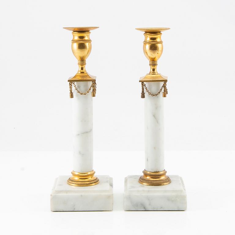 Candelabras, a pair, Gustavian style circa 1900.