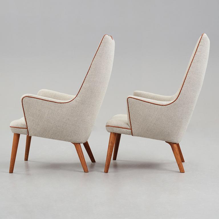 Hans J. Wegner, two easy chairs, "AP 27/18", AP Stolen, Denmark, 1950-60's.