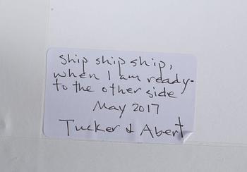 W Tucker, "Ship Ship Ship, When I am ready - to the other side".