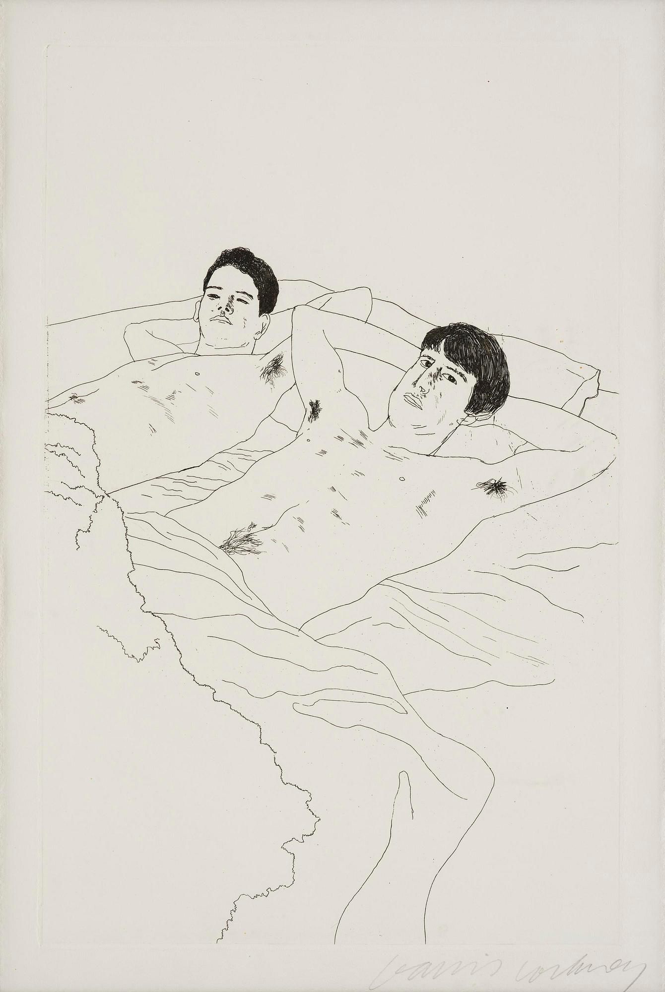 David Hockney, "In Despair", ur "Illustrations for Fourteen Poems from C.P. Cavafy".
