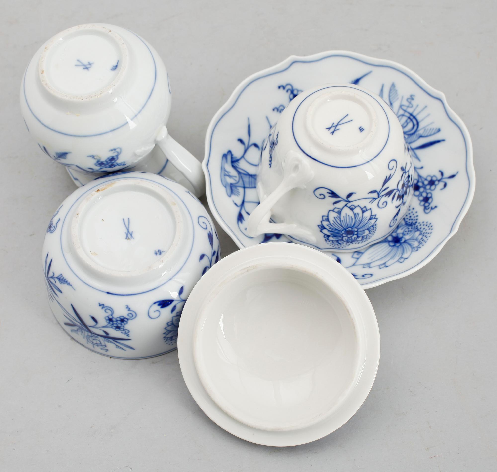 SERVISPORSLIN, 8 del, porslin, lökmönstret, Meissen.