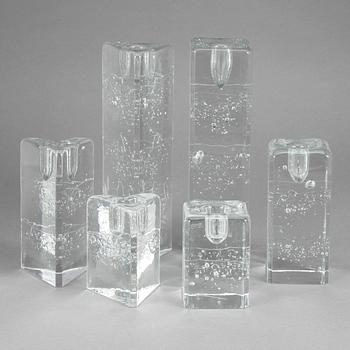 LJUSSTAKAR, 6 st, glas, "Arkipelago", Iittala.