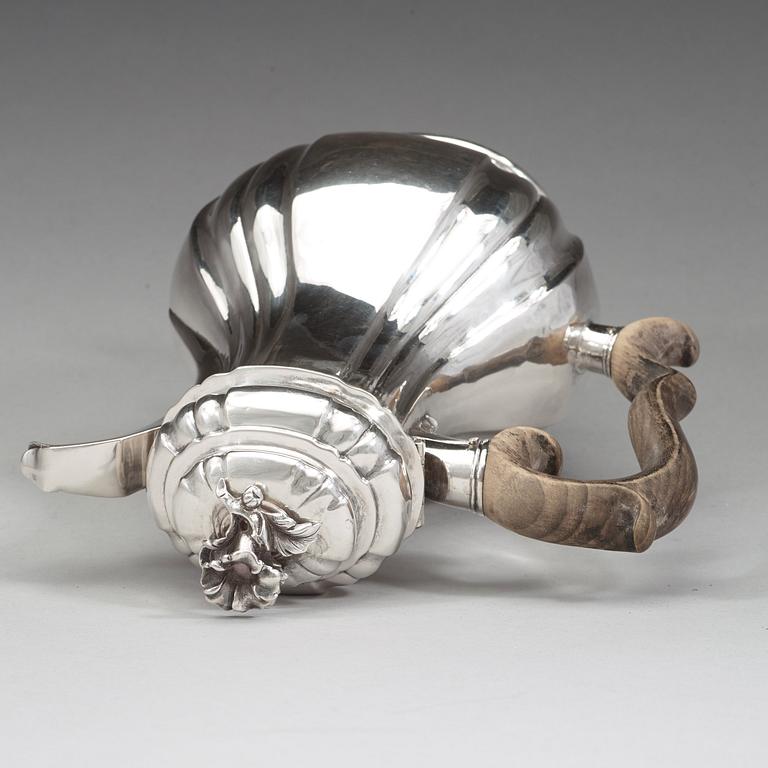 A Swedish late baroque silver coffee-pot, mark of Johan Lorens Starin, Stockholm 1742.