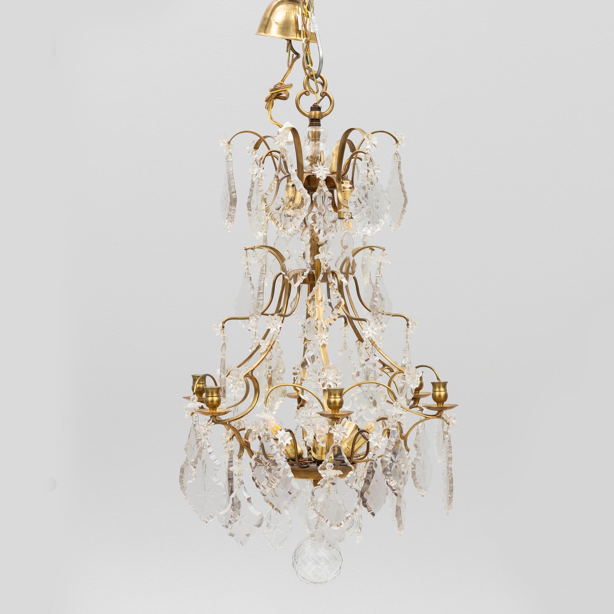 A Rococo style chandelier, first half of the 20th Century.