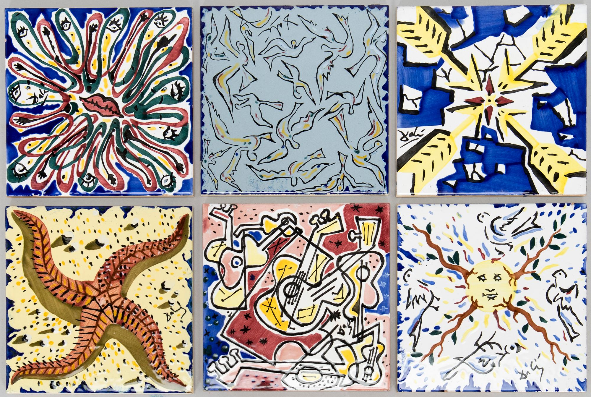 Salvador Dalí, jälkeen, laatat 6 kpl, Espanja.