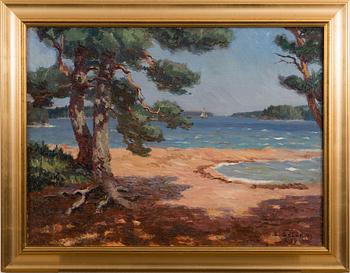 SANTERI SALOKIVI, SUMMER DAY BY THE SHORE.