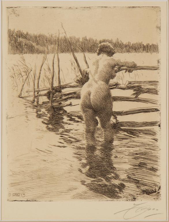 ANDERS ZORN, etsning, signerad i blyerts, daterad 1913 i plåten.