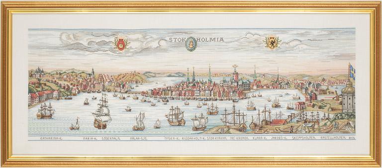 BRODERAD TAVLA, Stockholmsmotiv, sent 1900-tal.