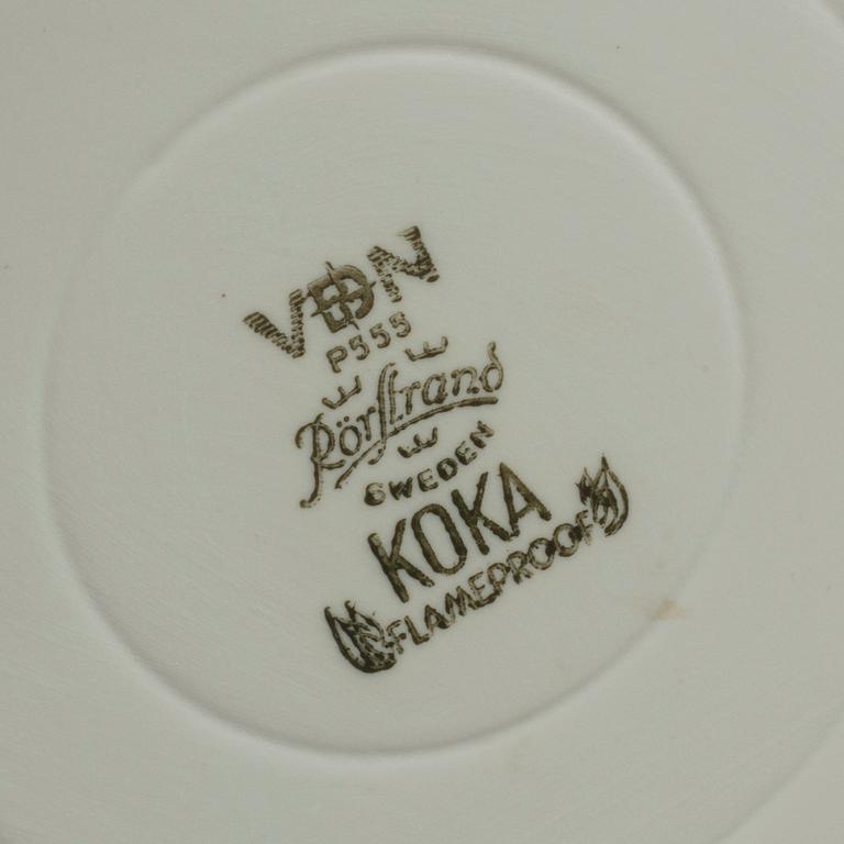 A 73 pcs 'Koka blå' porcelain dinner service by Hertha Begtsson, Rörstrand, in production 1956-1988.