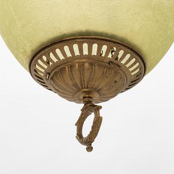 A glass ceiling light, late 19th Century.