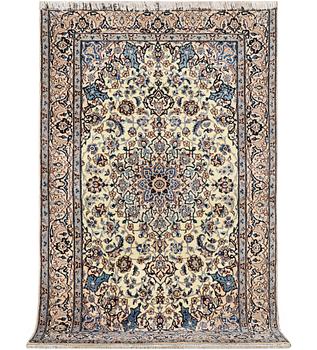 A Nain rug, part silk, 9 laa, c. 204 x 125 cm.