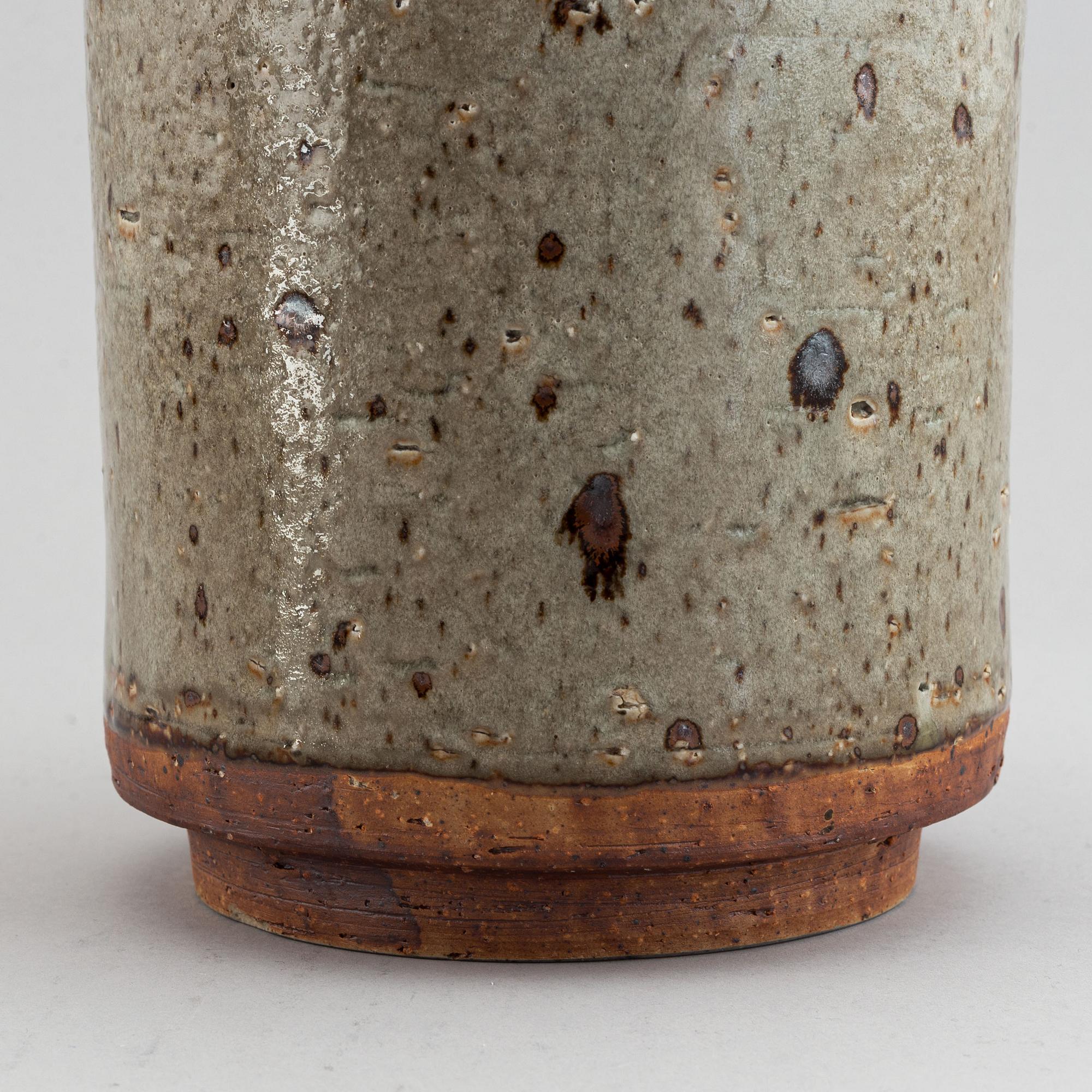 Three mid 20th century glazed stoneware vases, Marianne Westman, Carl-Harry Stålhane och Hertha Bengtsson, Rörstrand.