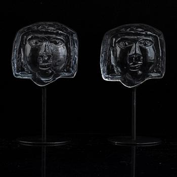 Erik Höglund, skulpturer, 2 st, glas, Boda.