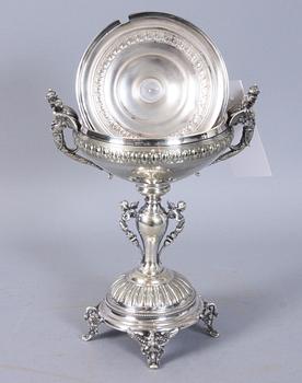 SOCKERSKÅL, nysilver, omkring sekelskifte 1800/1900.