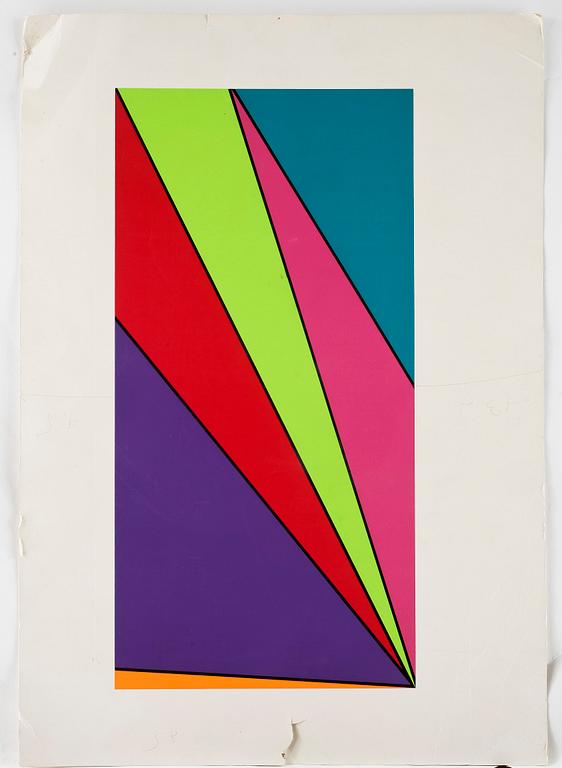 OLLE BAERTLING, färgserigrafi, provtryck, ej signerad eller numrerad.