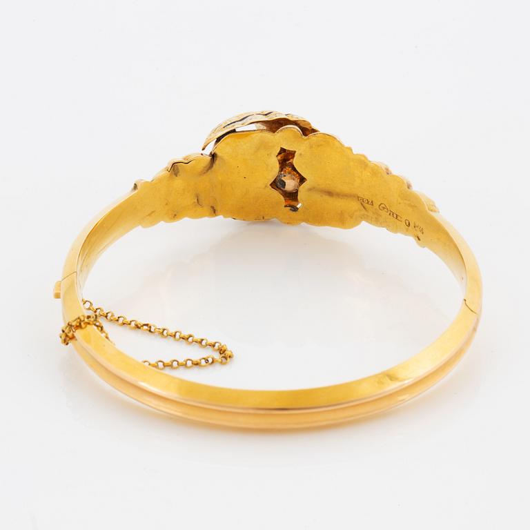 Armring 18K guld och emalj, Carl Otto Zetterberg, Stockholm, 1848.
