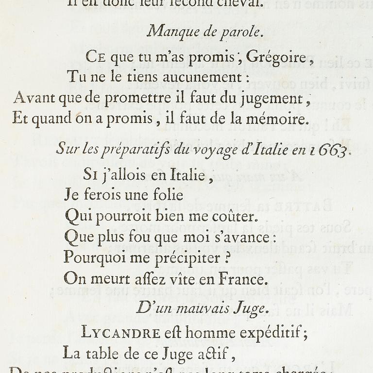 BIBLIOTHEQUE POETIQUE OU NOUVEAU CHOIX.., 4 vol, I-IV, Paris 1745.