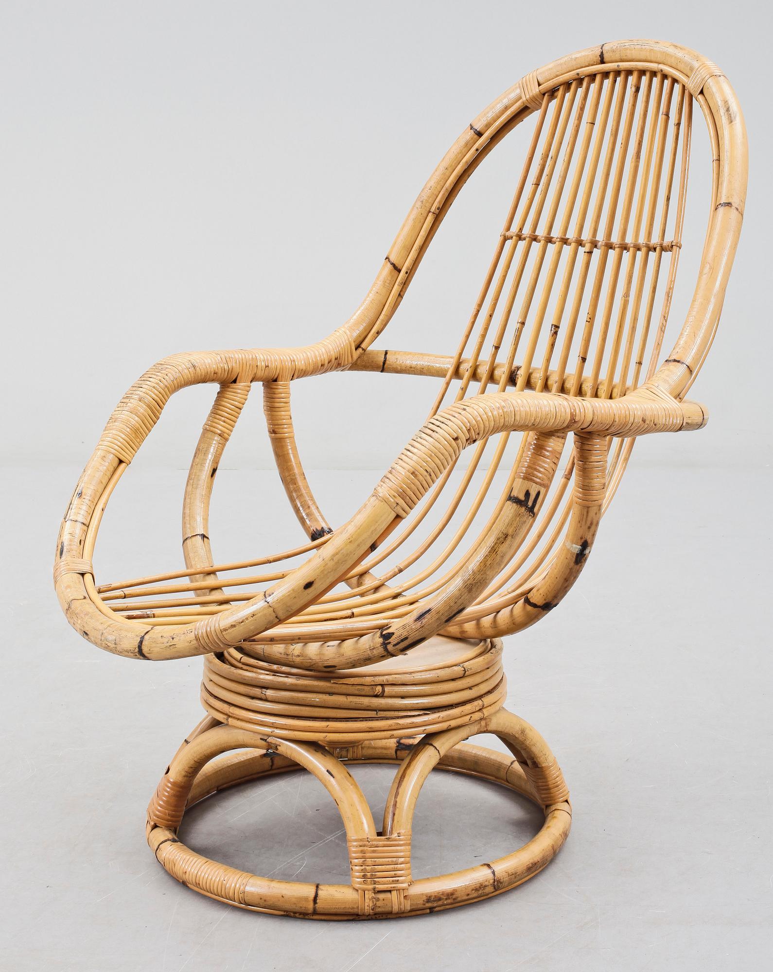 FÅTÖLJ, bambu, 1900-talets mitt.