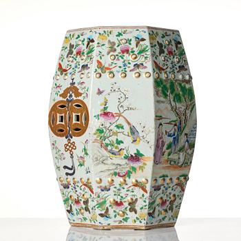 Trädgårdspall, porslin. Qingdynastin, Kanton, 1800-tal.
